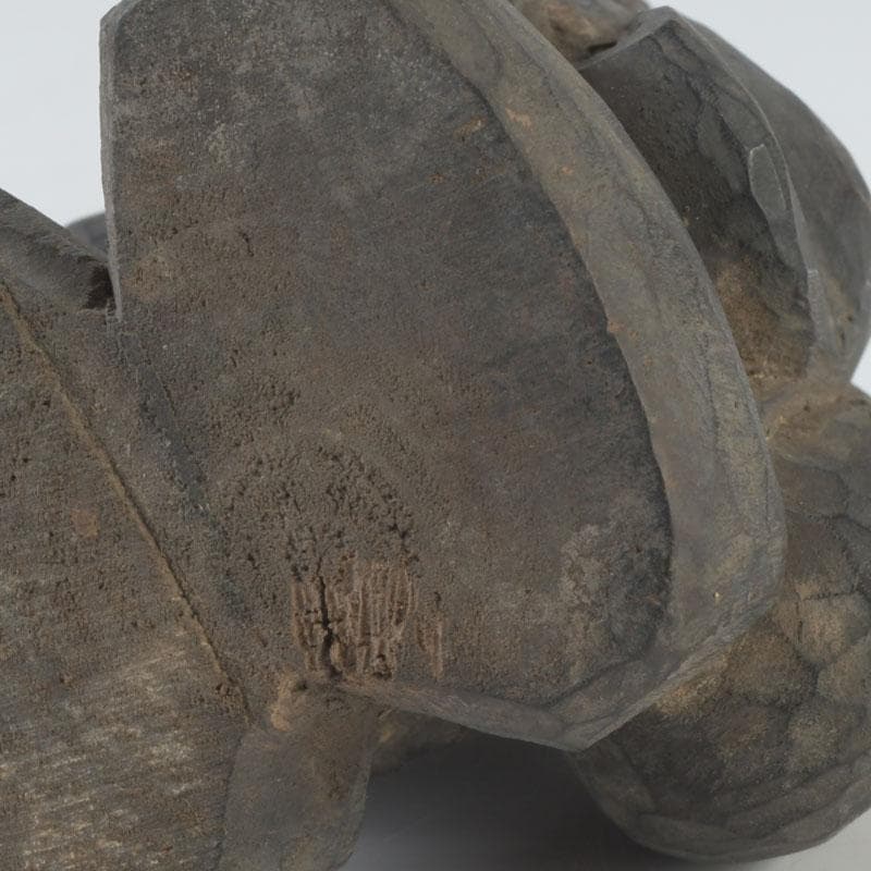 時代木彫　大黒天像　置物　書付時代箱　C　9877