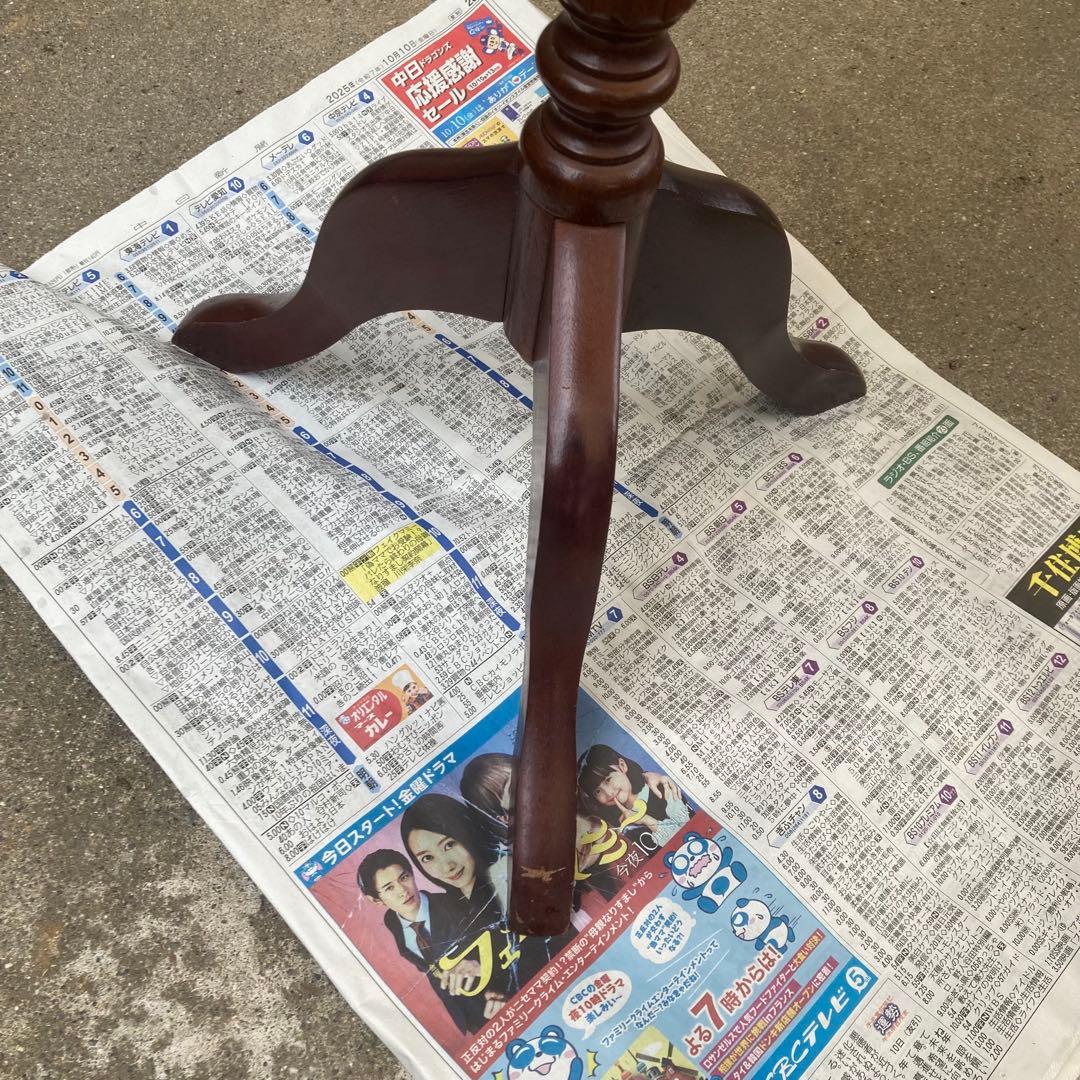 サイドテーブル　大理石　丸型　グリーン系　家具　インテリア　レトロ　モダン