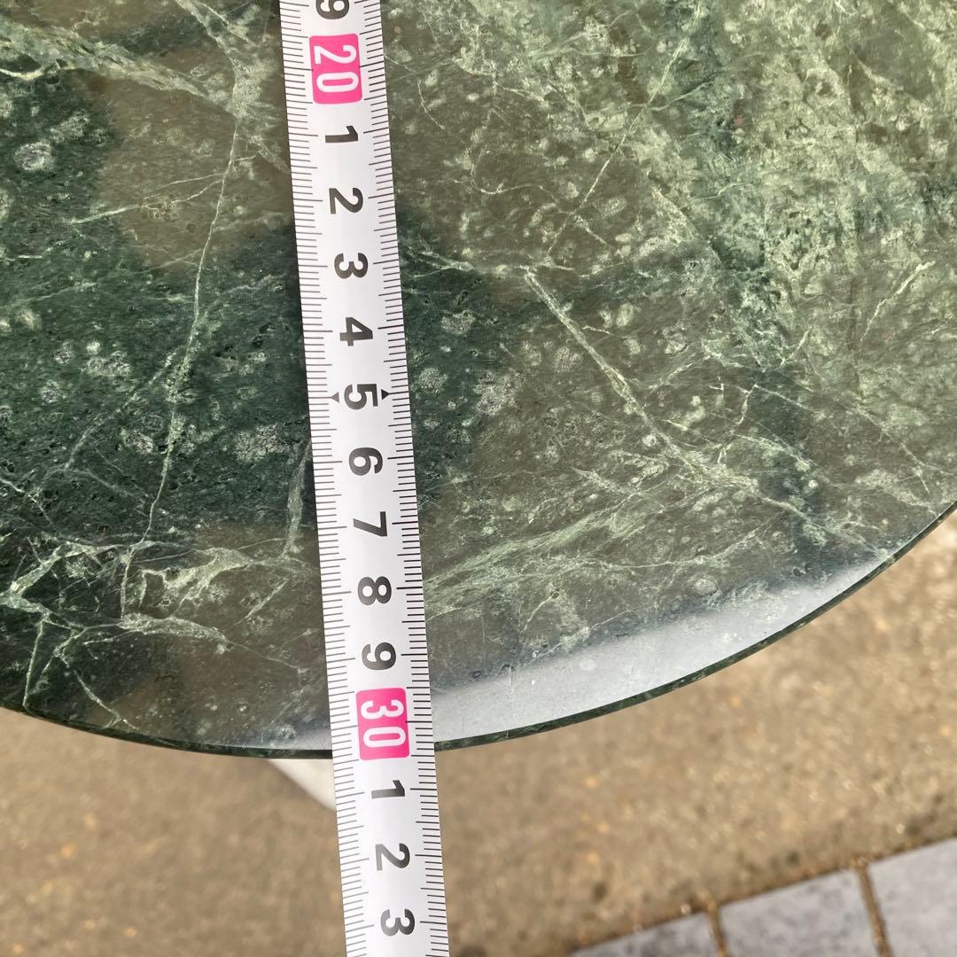 サイドテーブル　大理石　丸型　グリーン系　家具　インテリア　レトロ　モダン