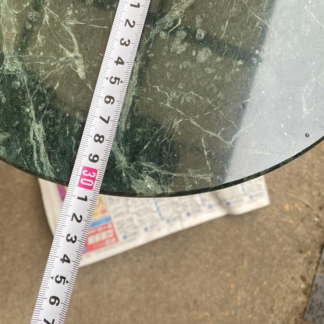 サイドテーブル　大理石　丸型　グリーン系　家具　インテリア　レトロ　モダン