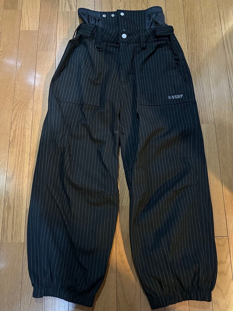 【天パー】VESP スノーボードウェア 上下セット ブラック ストライプ