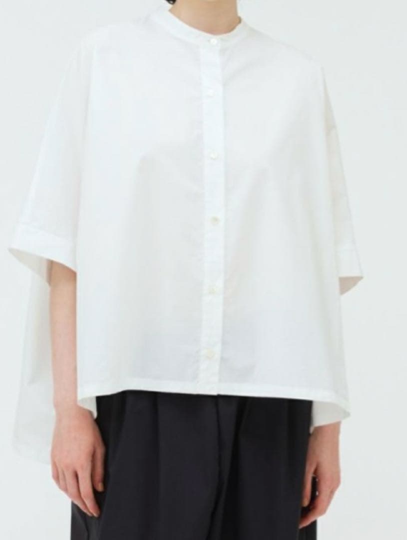 mizuiro ind スタンドカラーワイドシャツ　ピンク