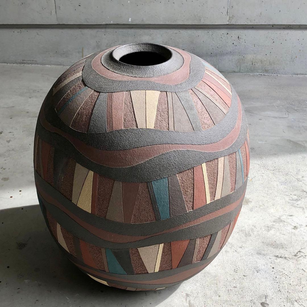 <引き取り限定> 暫定額　でっかい壺　陶器　化粧土