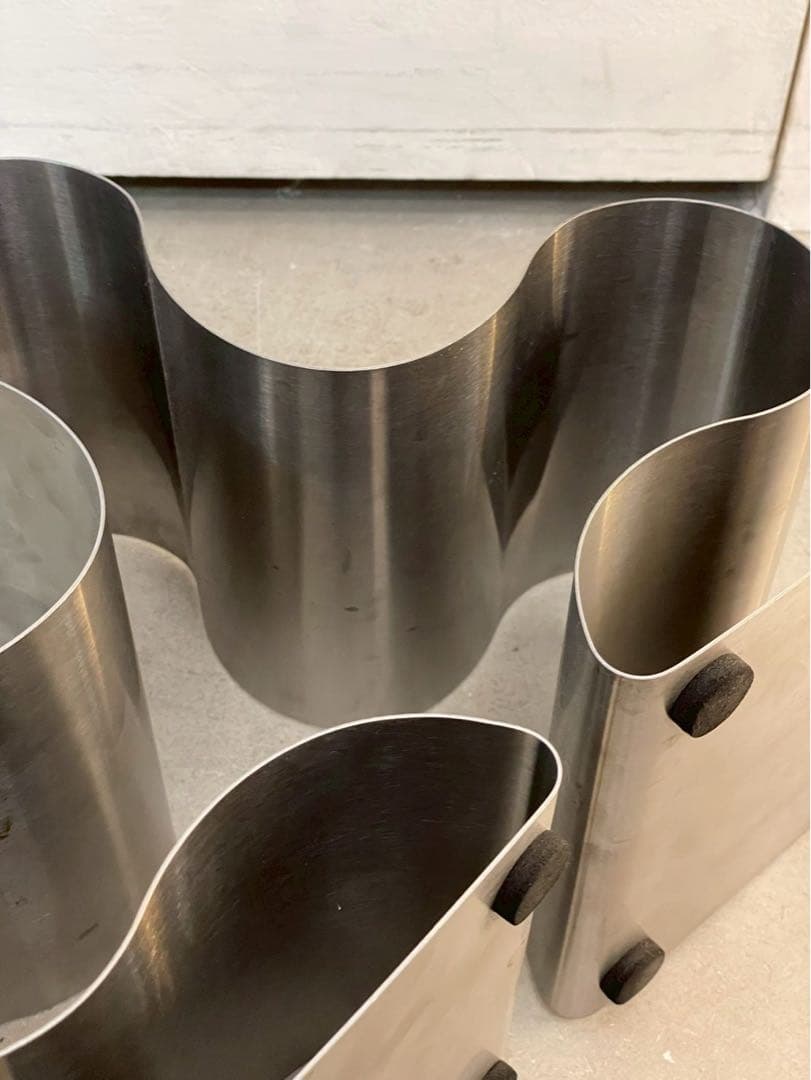 ワインラック ステンレス製 モダン ミッドセンチュリー ワインボトルスタンド