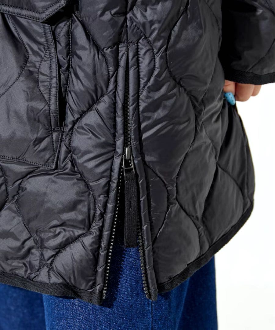 【TAION】別注フード ミドル丈 ソフト ダウンコート　ブラック