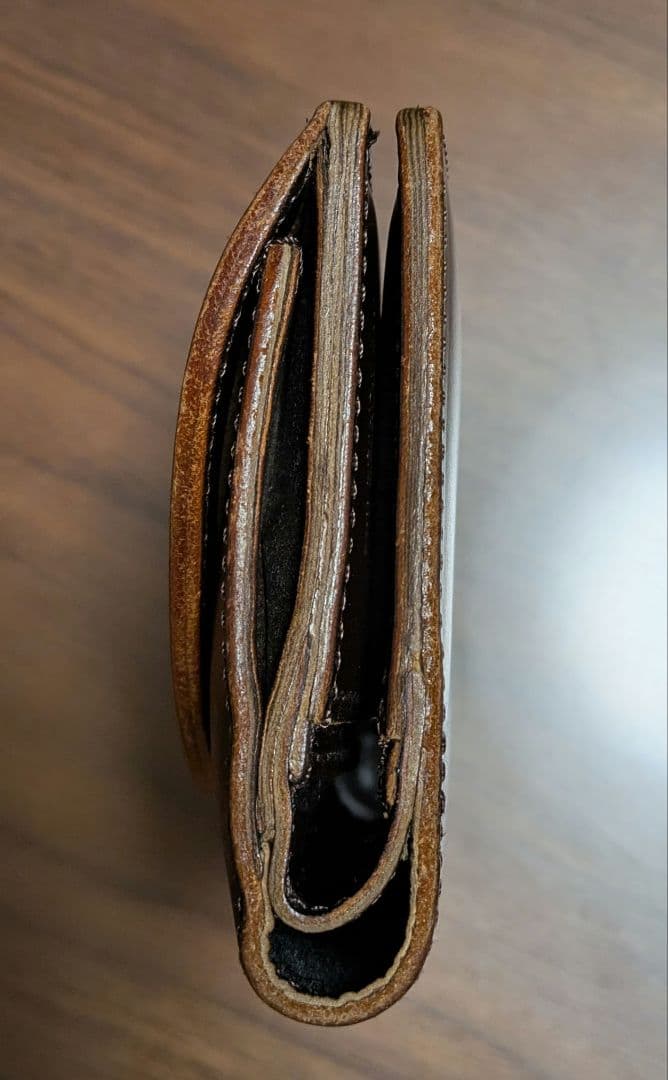 PORTER　CASINO　カジノ　レザー 二つ折り財布 ダークブラウン　美品