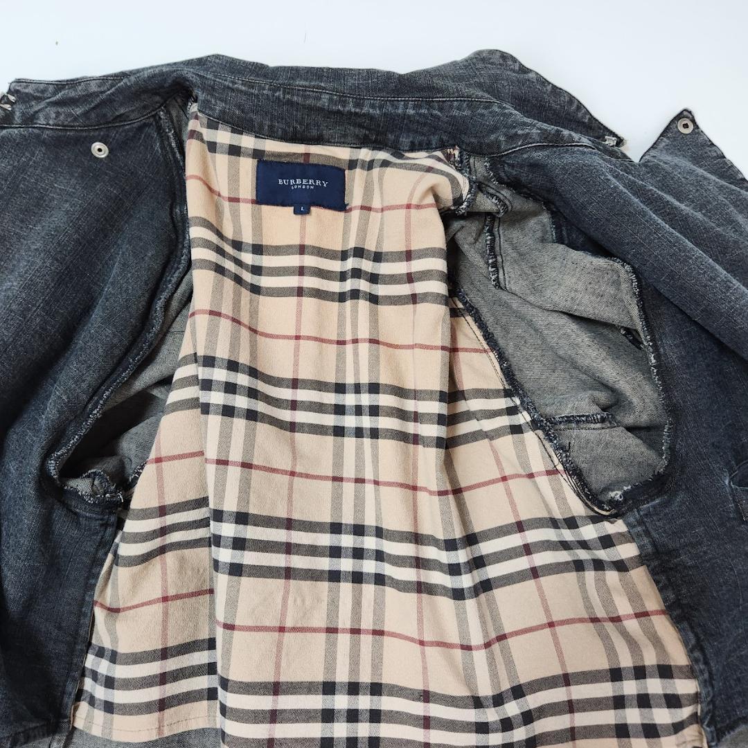バーバリー ロンドン BURBERRY デニムトレンチコート L ノバチェック