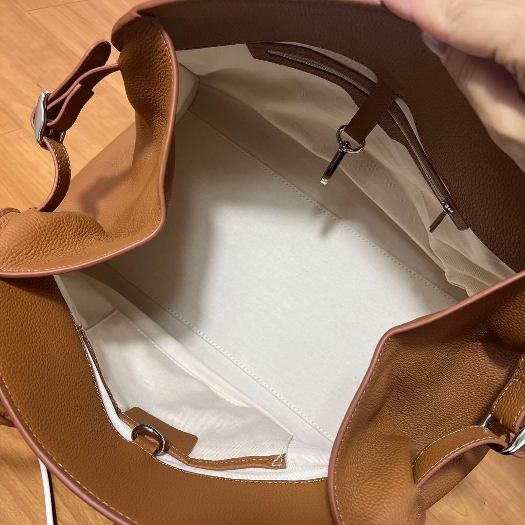 極美品ジストリーキャメル レザー トートバッグ 大容量