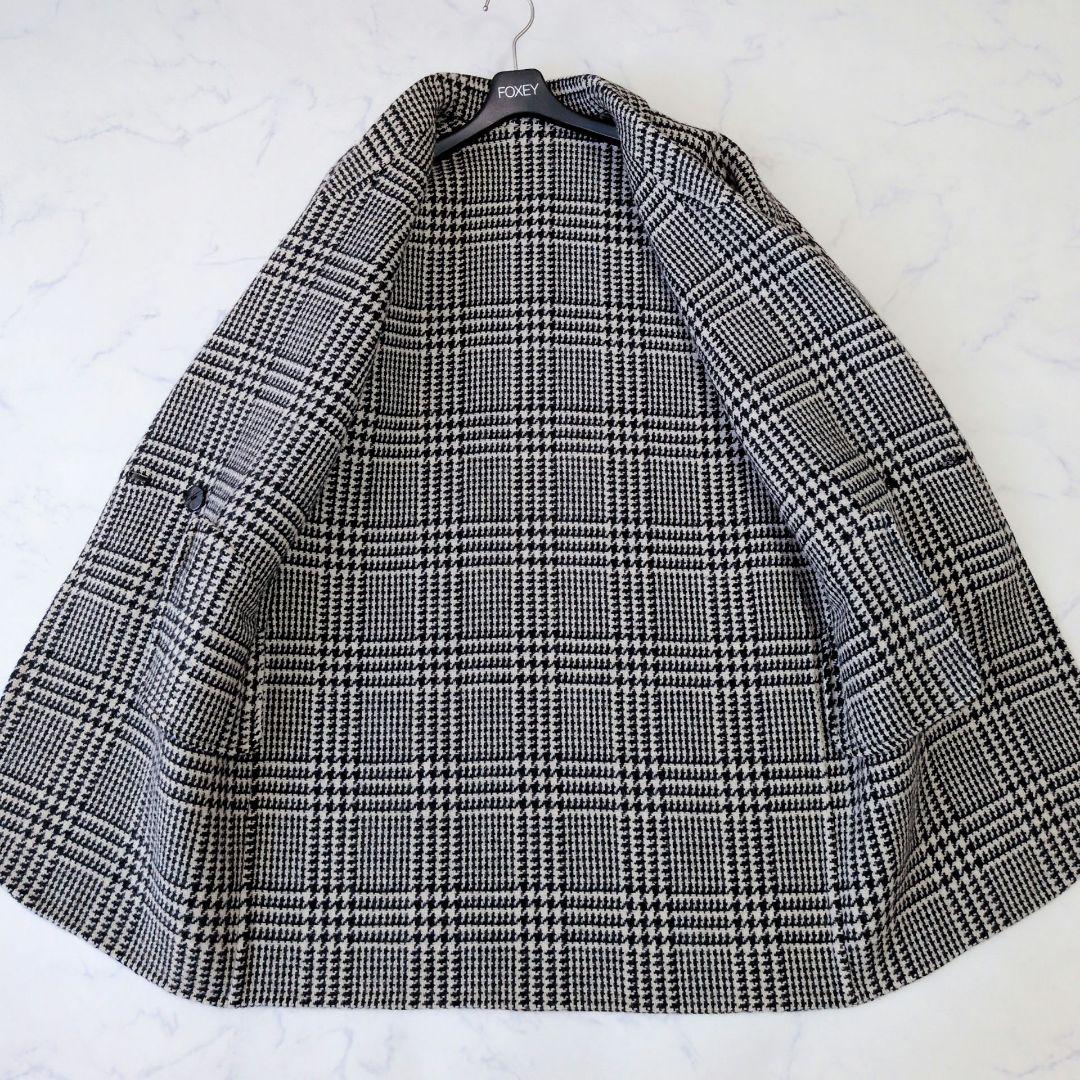 HERNO ヘルノ チェスターコート ツイード ダブル チェック柄 F