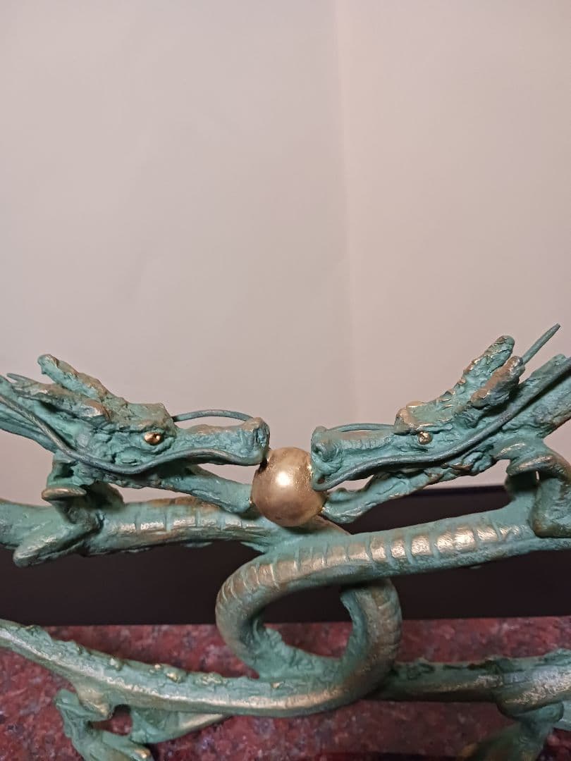 中村晋也 『瑞玉双龍』ブロンズ像 / 干支 辰