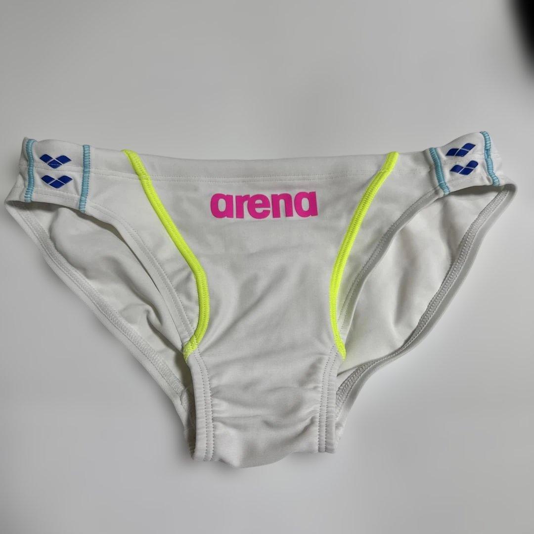 競パン arena 競泳水着 ホワイト/イエロー Oサイズ