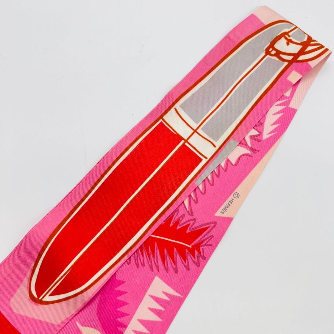 エルメス ツイリー　海とサーフとファン スカーフ マルチカラー シルク