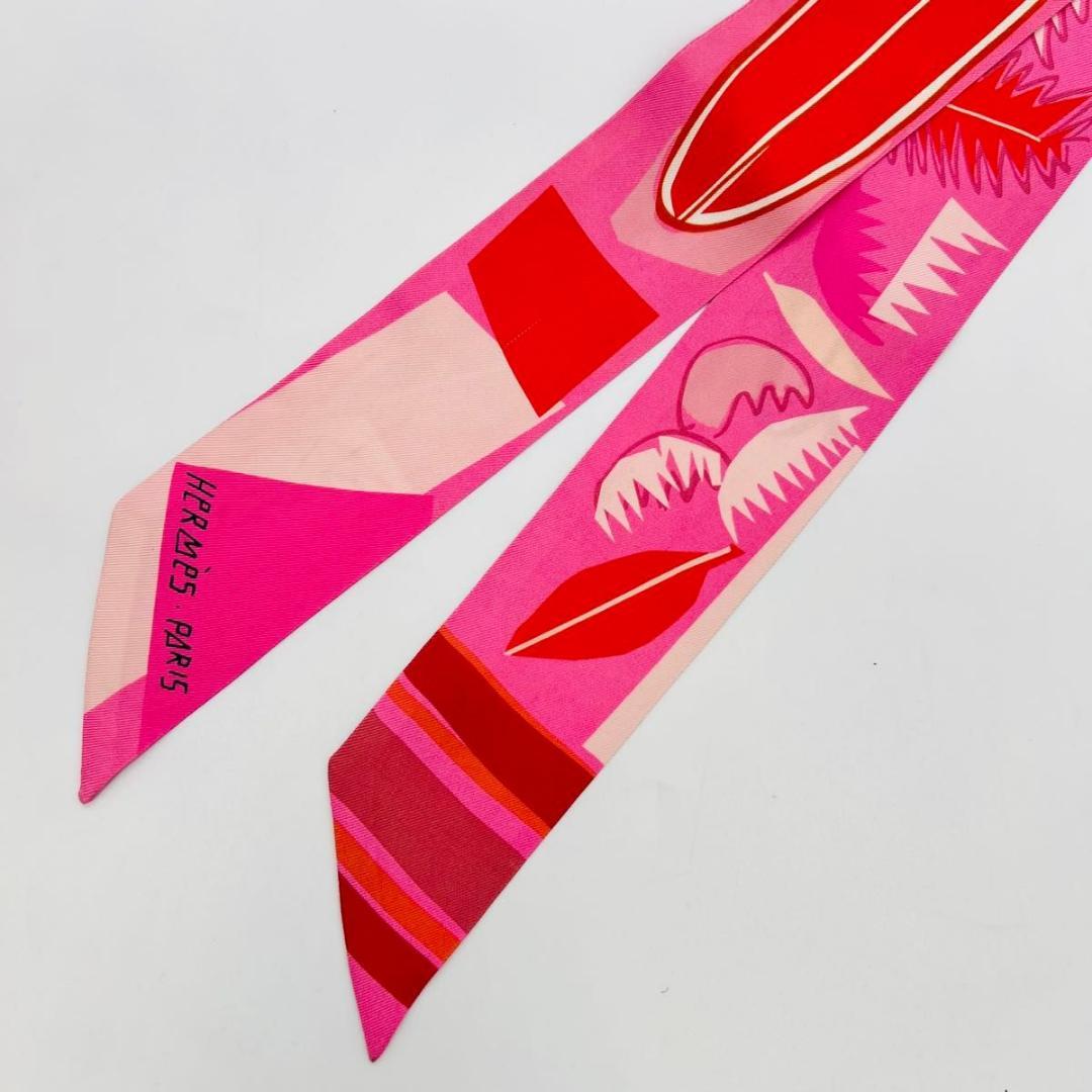 エルメス ツイリー　海とサーフとファン スカーフ マルチカラー シルク