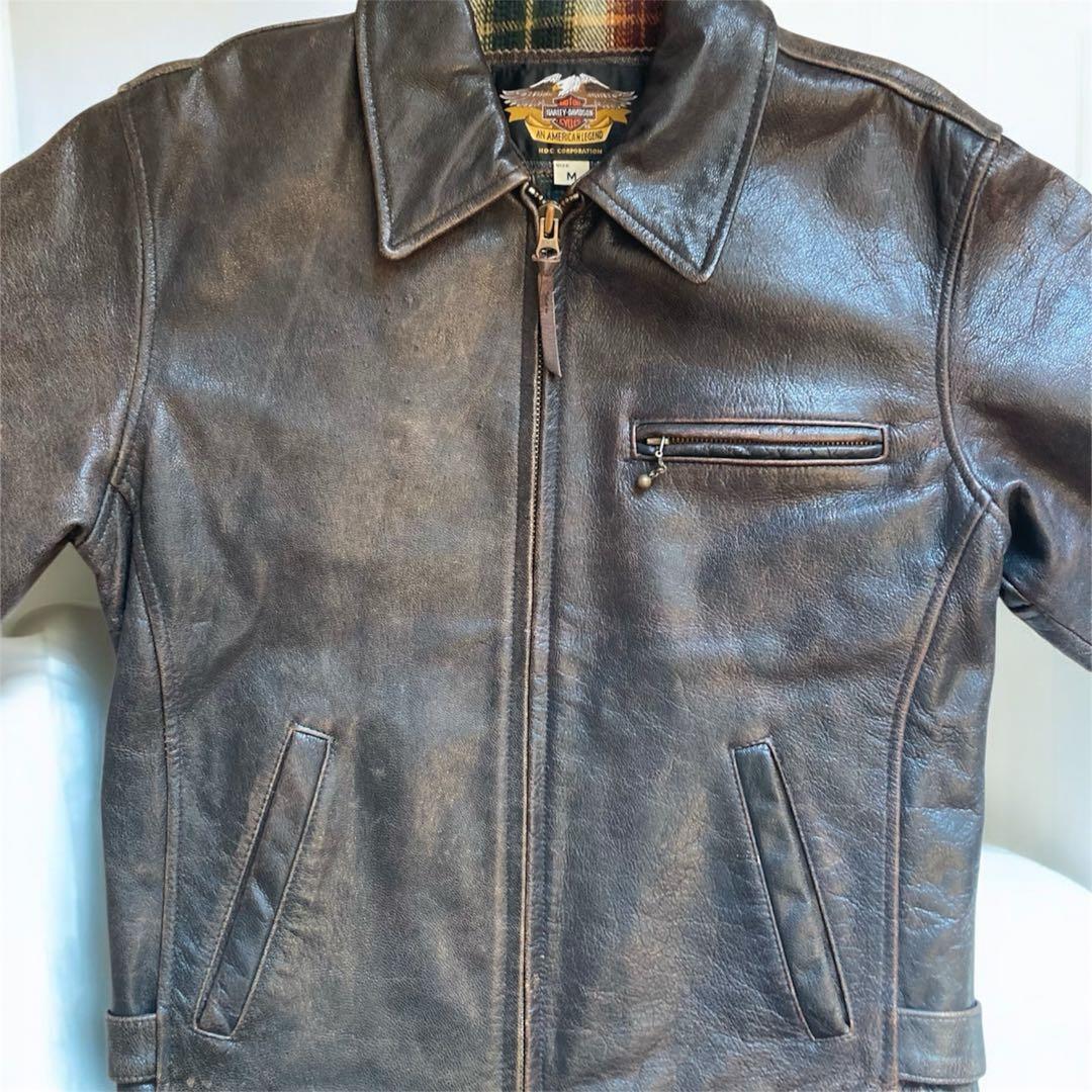 Harley-Davidson ハーレーダビッドソンレザージャケット ブラウンM
