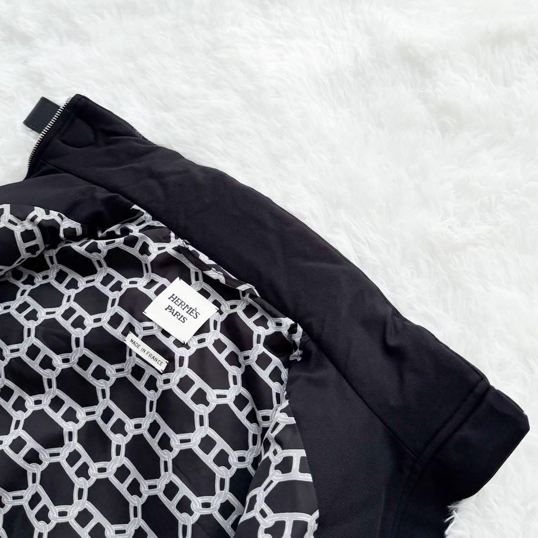 未使用品 HERMES ダウンベスト ジレ シェーヌダンクル裏地 ブラック 34