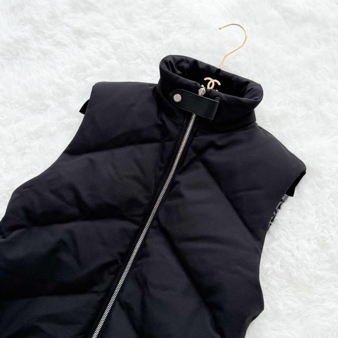 未使用品 HERMES ダウンベスト ジレ シェーヌダンクル裏地 ブラック 34