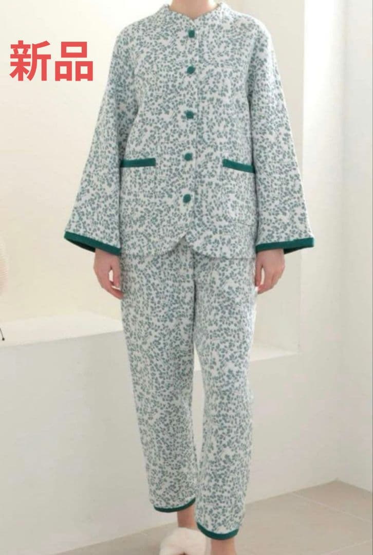 新品　ナルエー　コットン　接結厚手ナッツジャガードパジャマ
