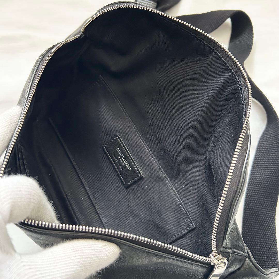■極美品■サンローラン　ボディバッグ　ラムスキン　ブラック　レザー　シティ
