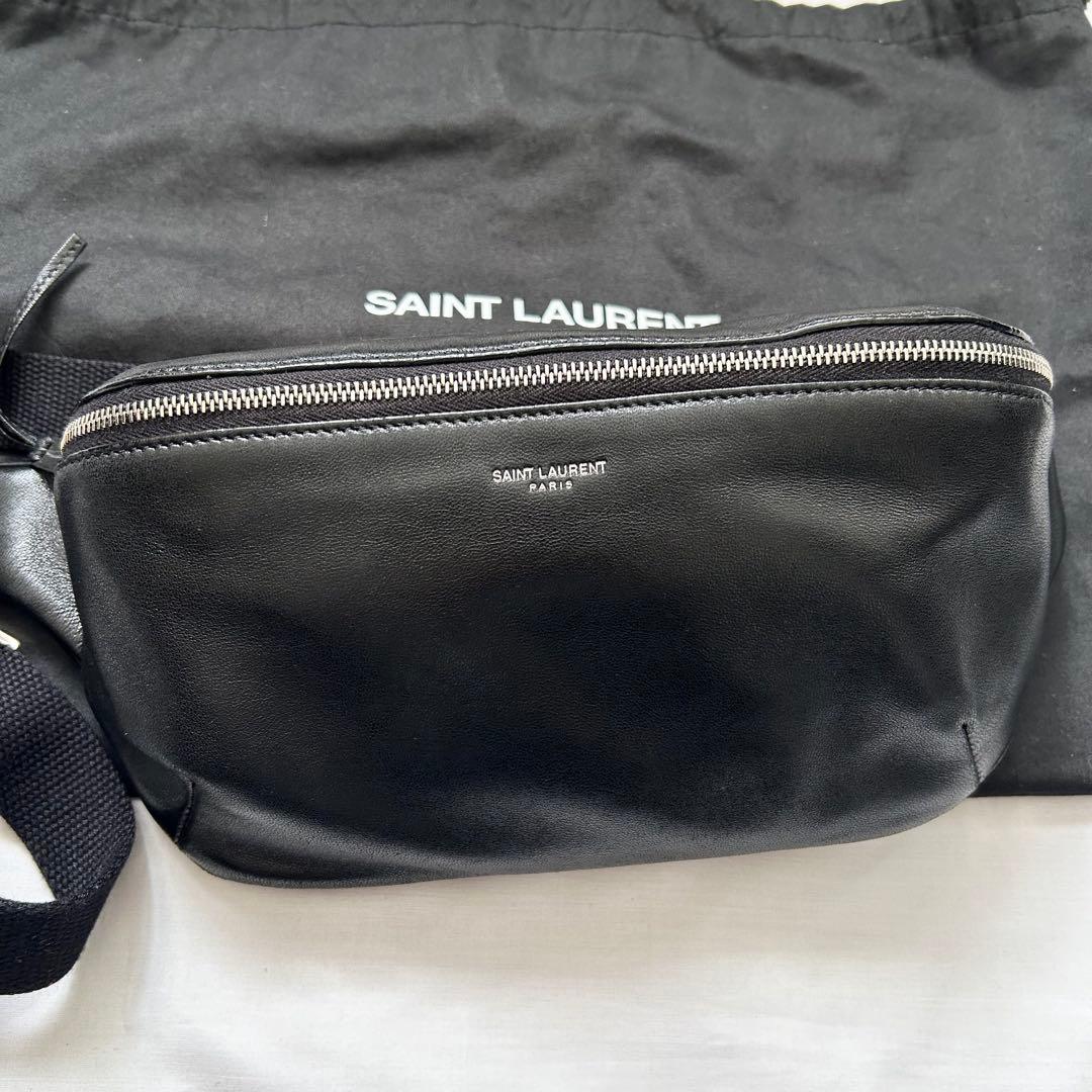 ■極美品■サンローラン　ボディバッグ　ラムスキン　ブラック　レザー　シティ