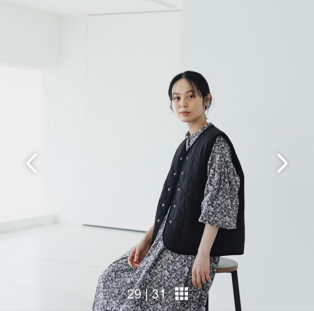 毎日着回したいキルティングベスト　よしいちひろさんコラボ　ブラック　完売品