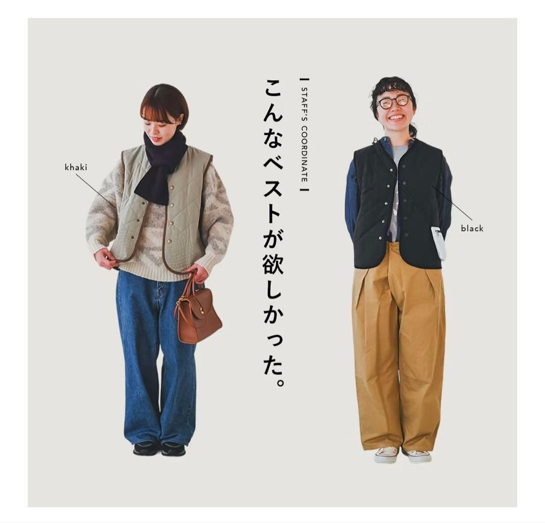毎日着回したいキルティングベスト　よしいちひろさんコラボ　ブラック　完売品