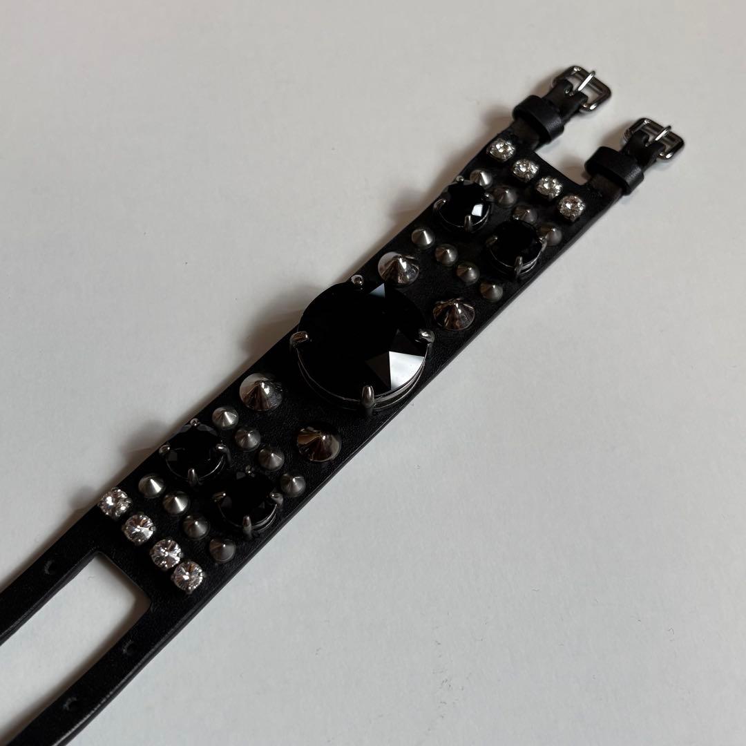 アクセサリー miumiu leather studs bangle / bracelet