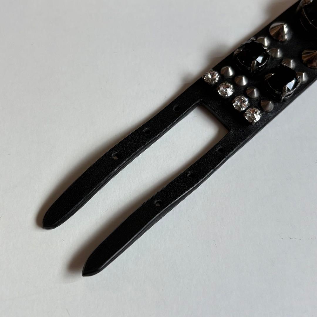 アクセサリー miumiu leather studs bangle / bracelet