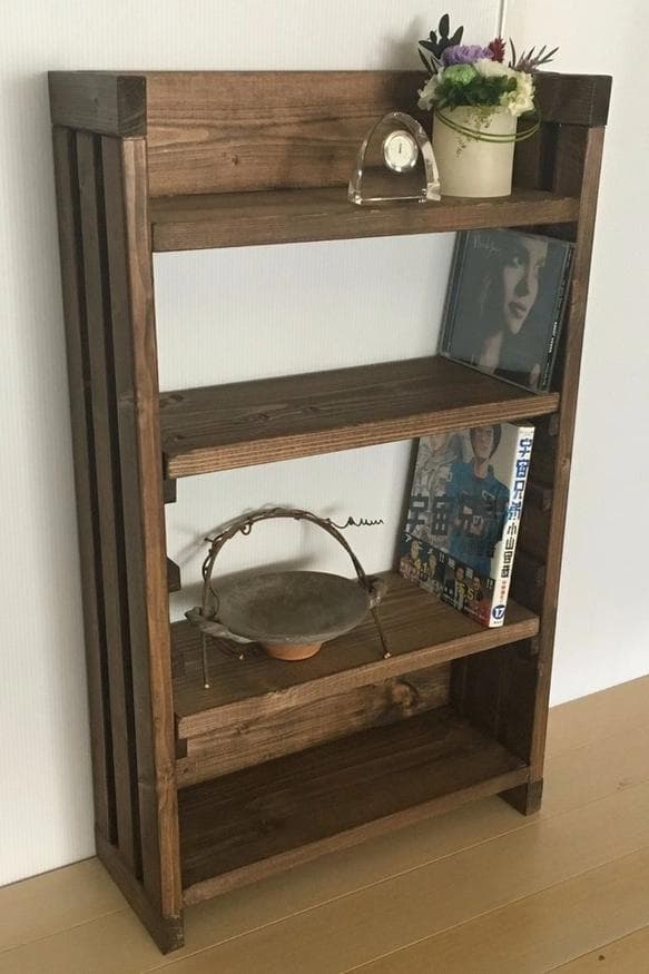 【サイズオーダー可】可動棚付き収納棚 CDラック スパイスラック（可動棚2枚付）