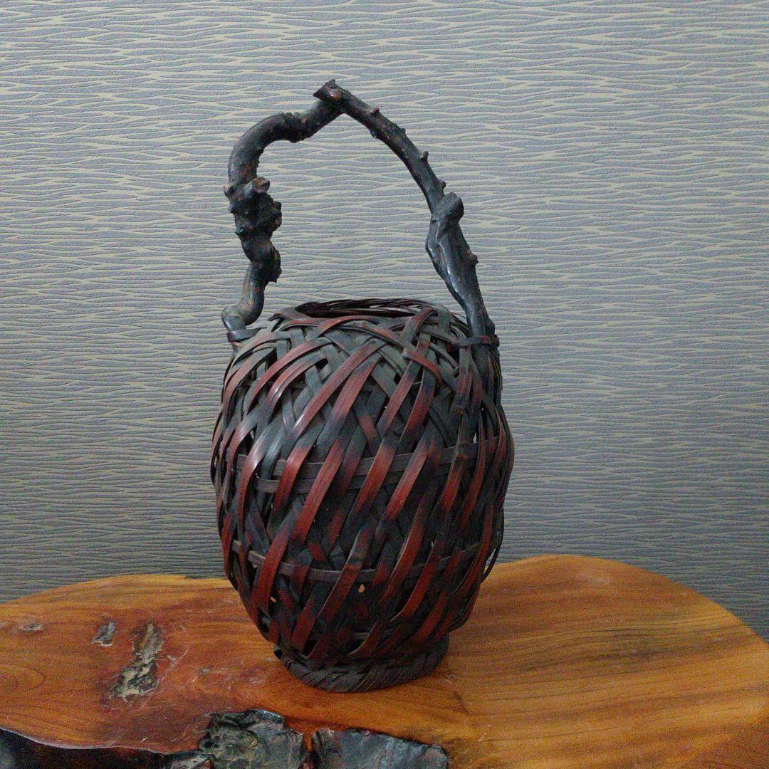 ※時代花籠/和家具/アンティーク/煤竹/茶会席/年代物/