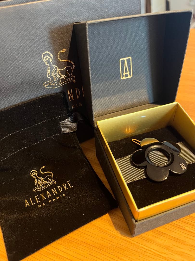 【PP】ALEXANDRE DE PARIS ブラックフラワーヘアピン