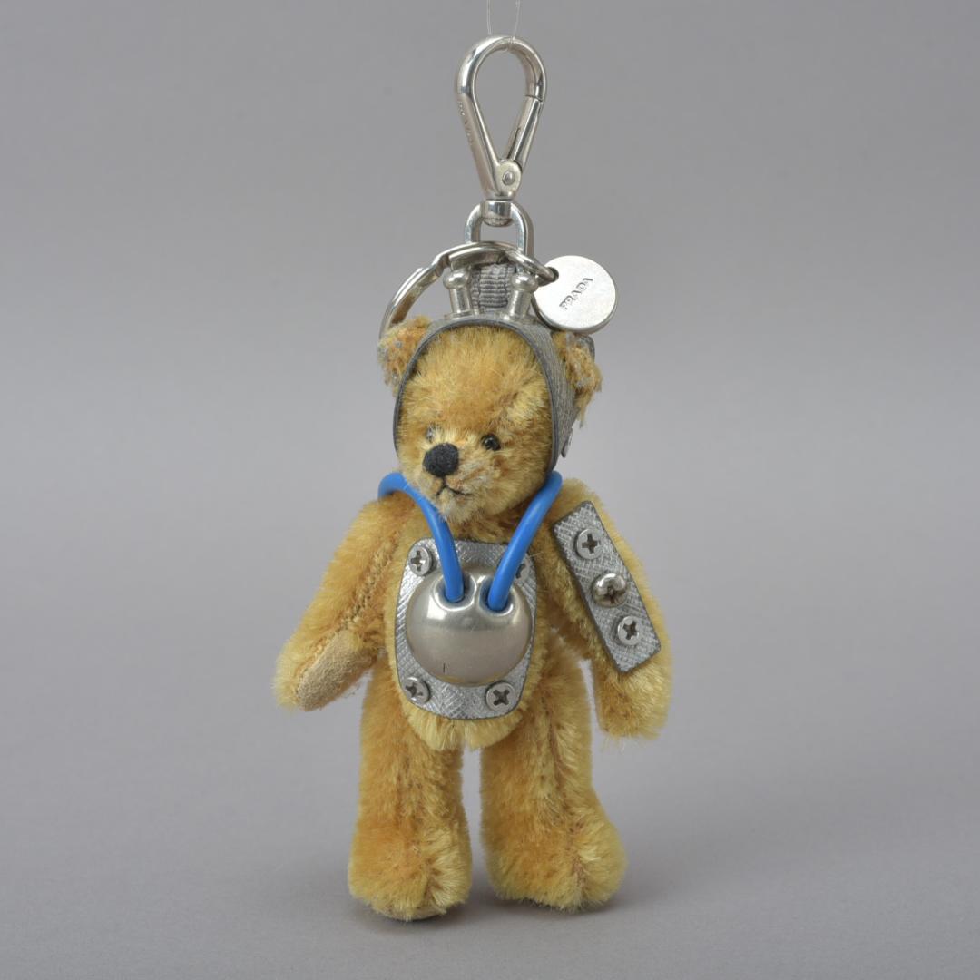美品 PRADA プラダ テディベア くま キーホルダー ネジ ブラウン
