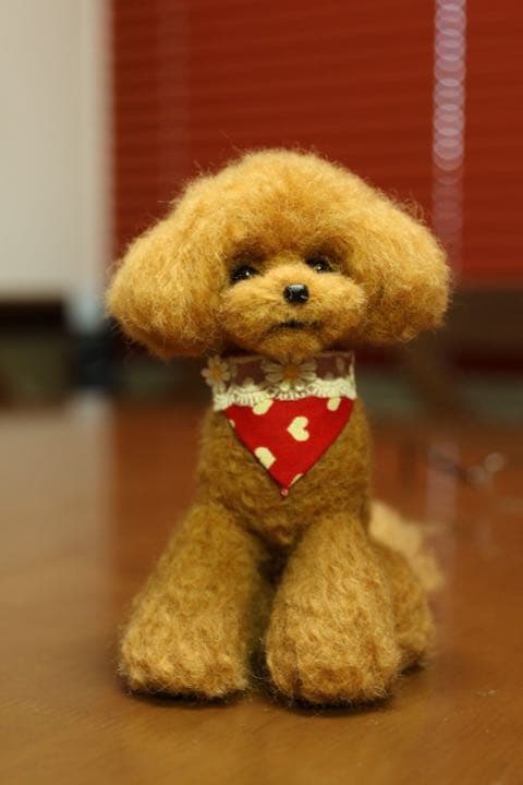 羊毛フェルト　トイプードル(レッド)