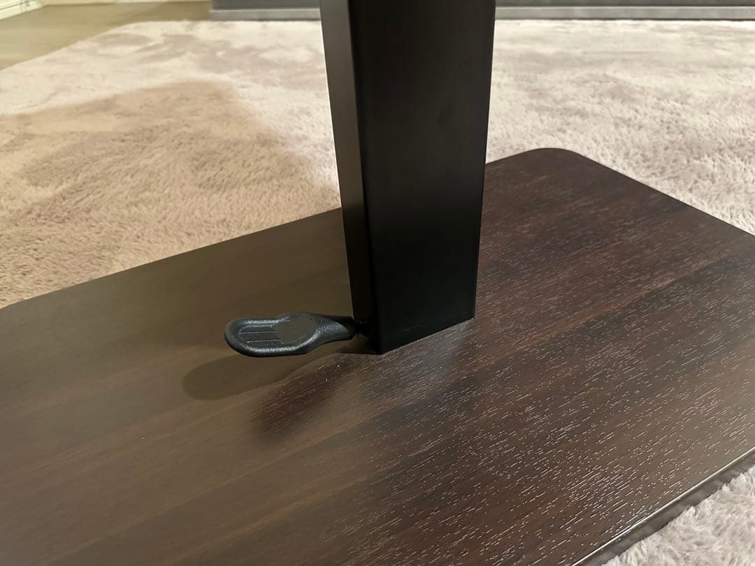 昇降式 ダイニングテーブル 丸角 ダークブラウン 長方形 ニトリ