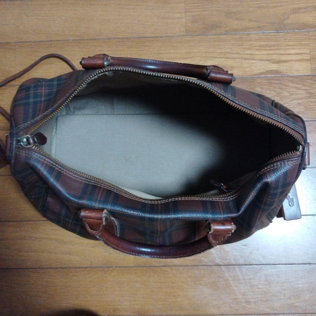 ポロラルフローレン　チェック柄ボストンバッグ