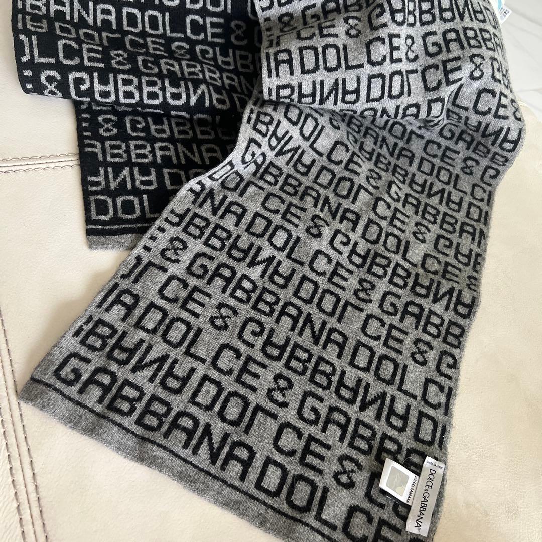 Dolce & Gabbana ロゴマフラー ブラック＆グレー パリで購入 美品
