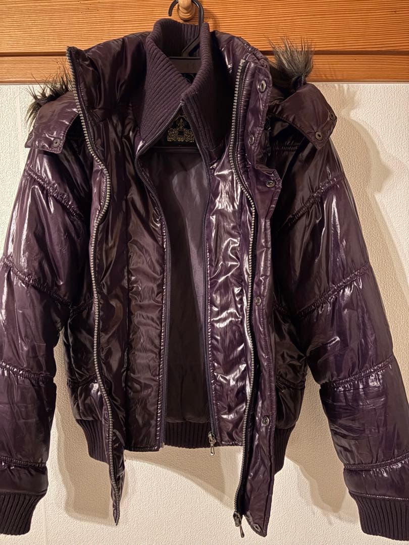 ［L様 限定] spinalh 紫 ファー 光沢ブルゾン ジャケットY2K 平成