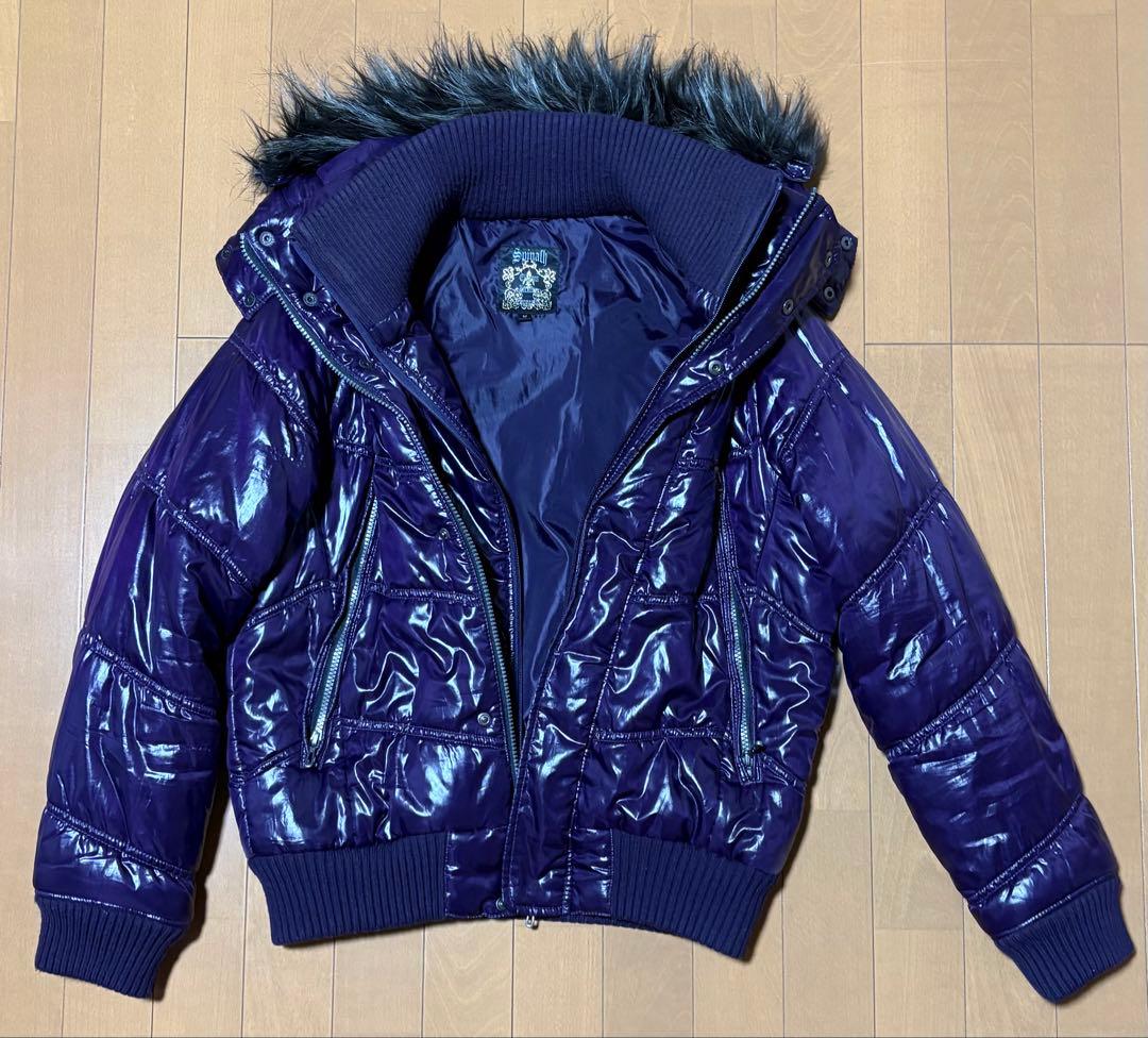 ［L様 限定] spinalh 紫 ファー 光沢ブルゾン ジャケットY2K 平成