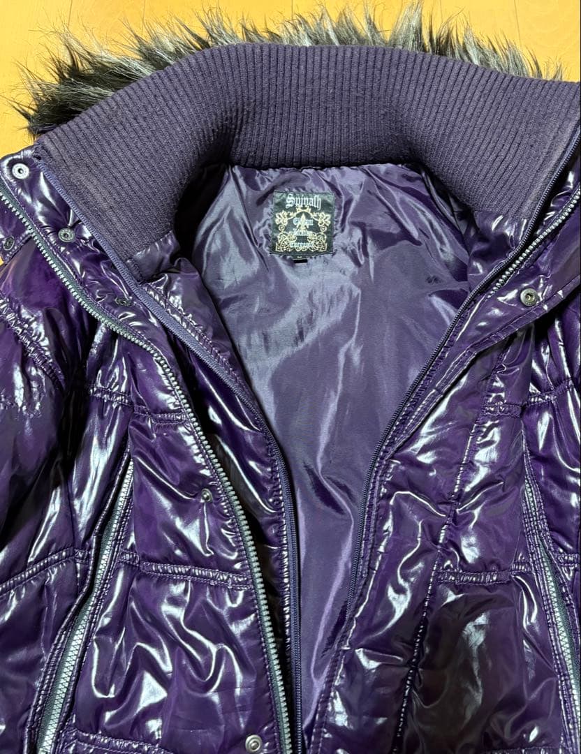 ［L様 限定] spinalh 紫 ファー 光沢ブルゾン ジャケットY2K 平成