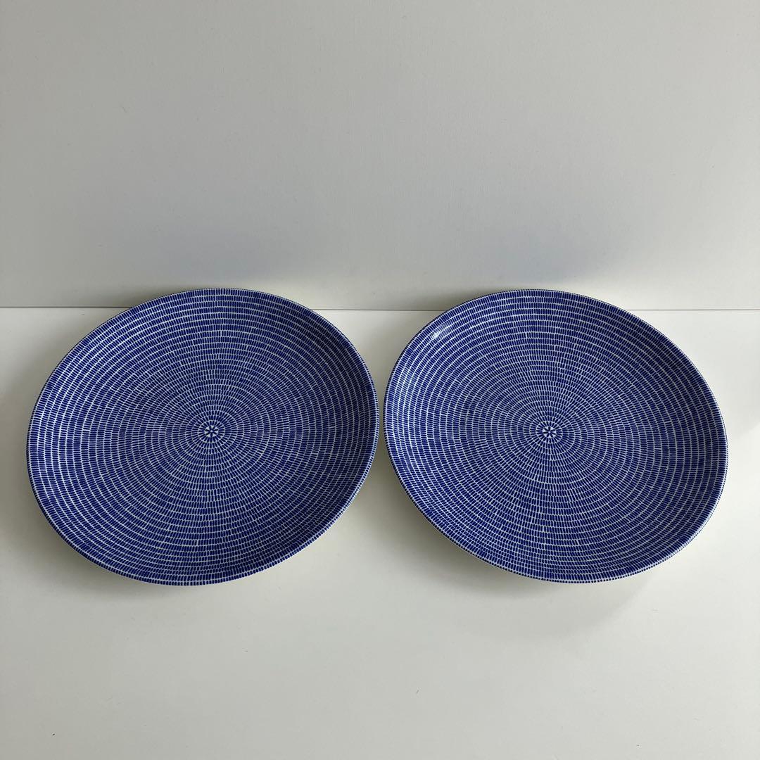 新品　旧王冠ロゴ　アラビア24h アベックブルー26cmプレート２枚