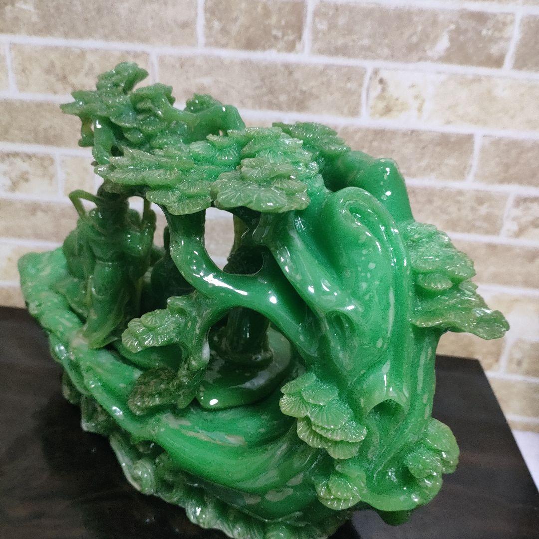 縁起物 翡翠風 七福神 置物 高さ25cm☓横幅36cmサイズ