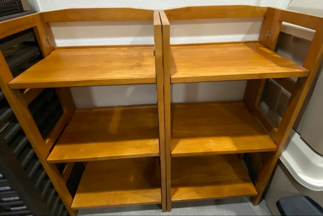 木製オープンシェルフラック 2段　2点セット