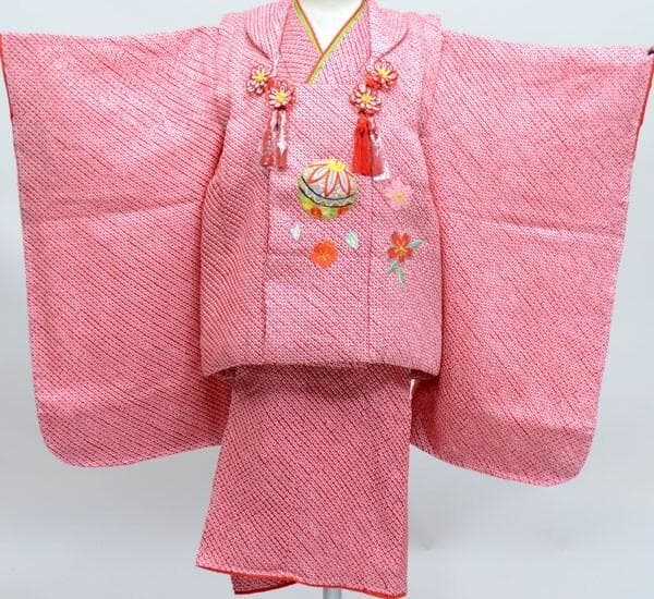 七五三 三歳 女児 被布着物セット 正絹 総絞り 夢想 お仕立て無料