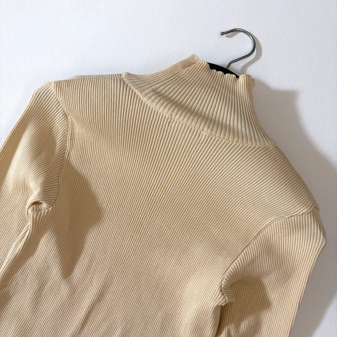 未使用級　オーラリー　ロンハーマン別注　ギザリブタートルネック　アイボリー