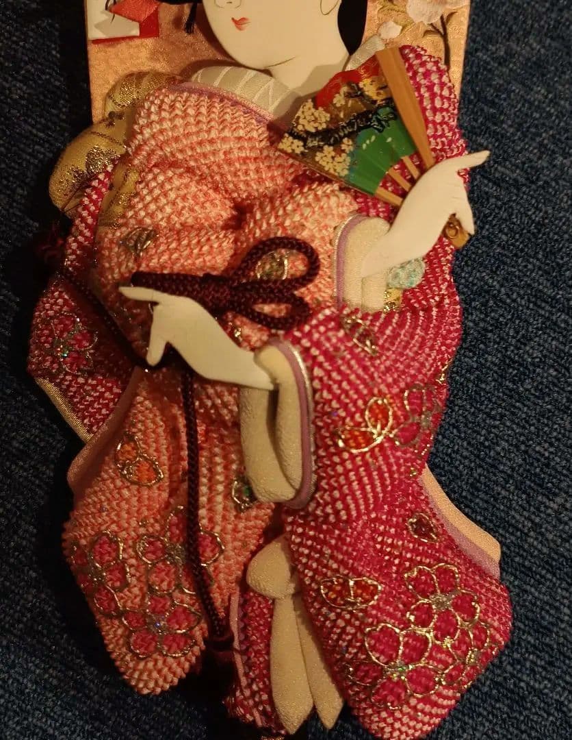 羽子板　雛祭り　 鹿の子絞り　伝統工芸江戸押絵