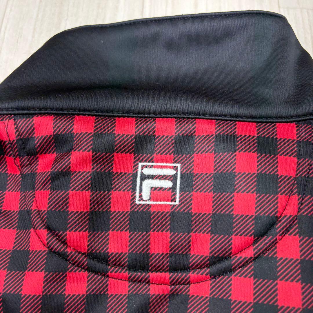 ■ 美品 FILA フィラゴルフ 裏起毛 ジップ チェック ブルゾン 4L