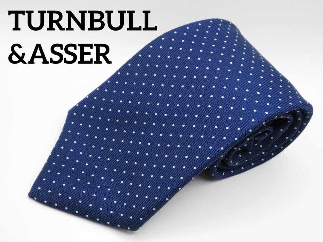 TURNBULL&ASSER ターンブル＆アッサー ネクタイ ドット柄 ネイビー