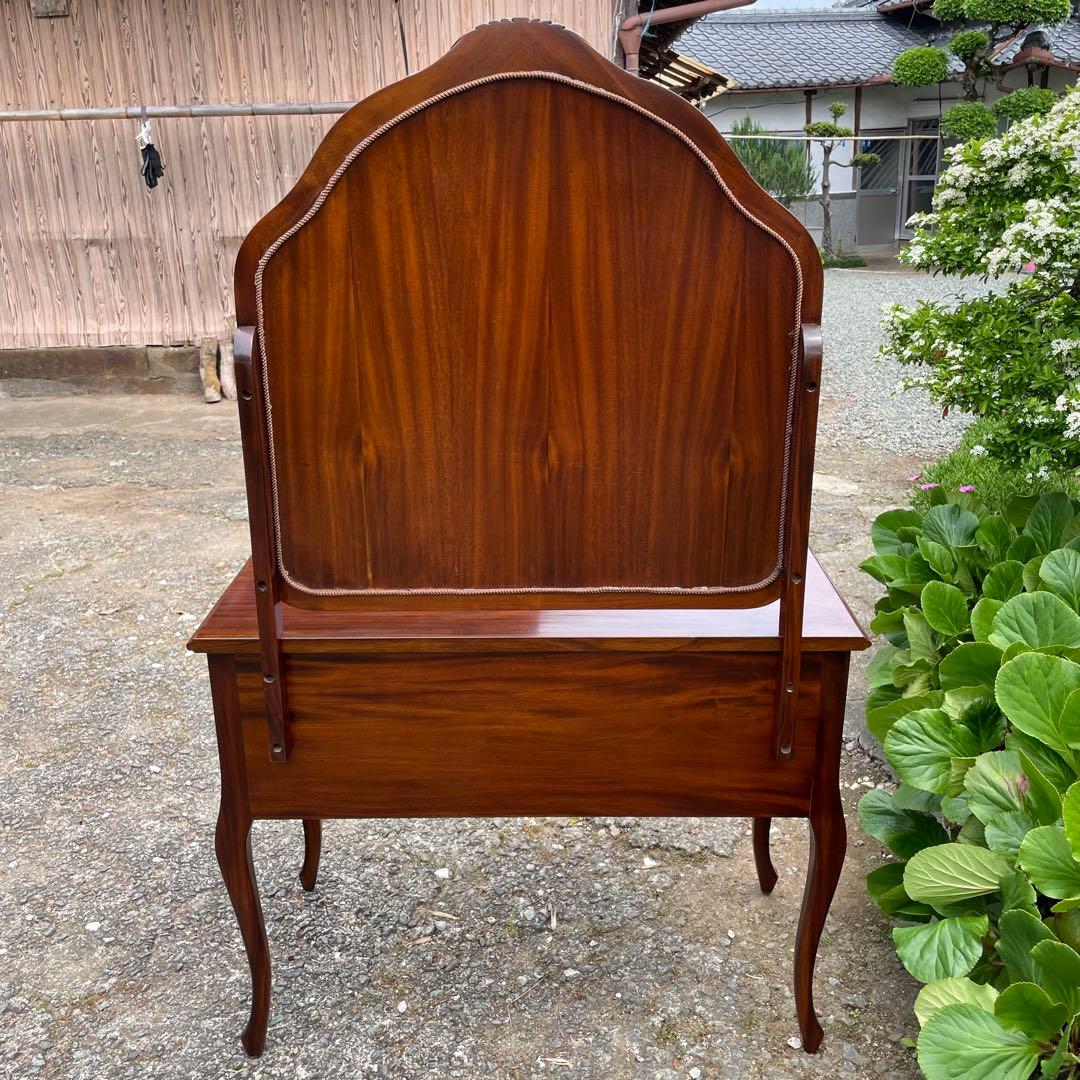 ビッグミラー ドレッサー マホガニー 輸入家具 エレガント 高級 化粧台 鏡台