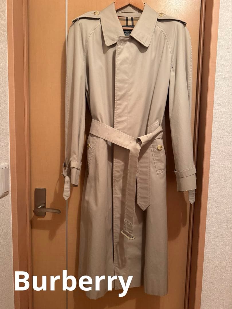 【最終値下げ】Burberry カーキ ステンカラーコート 90's