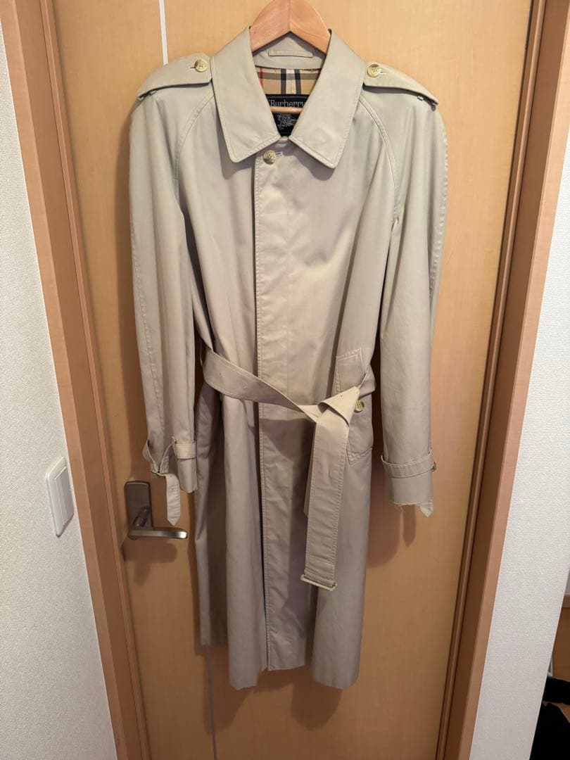 【最終値下げ】Burberry カーキ ステンカラーコート 90's