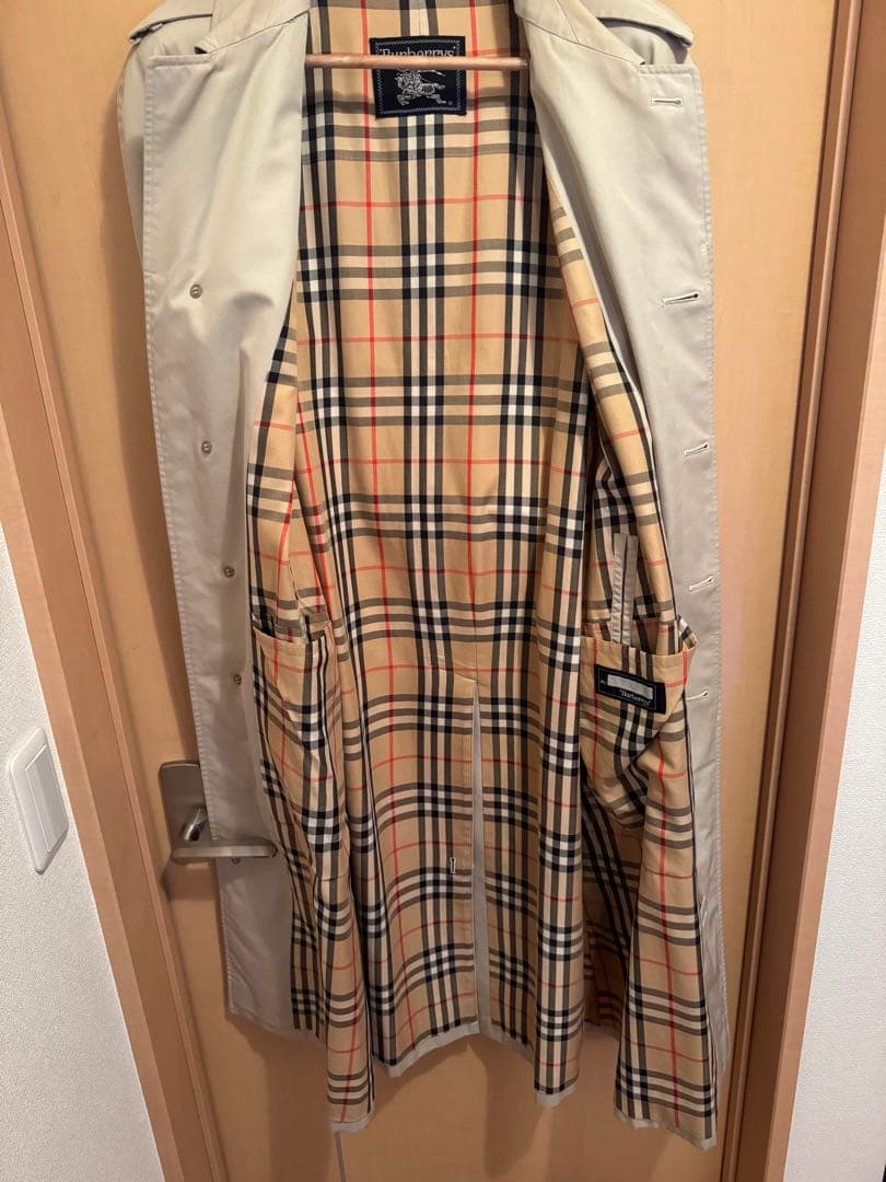 【最終値下げ】Burberry カーキ ステンカラーコート 90's